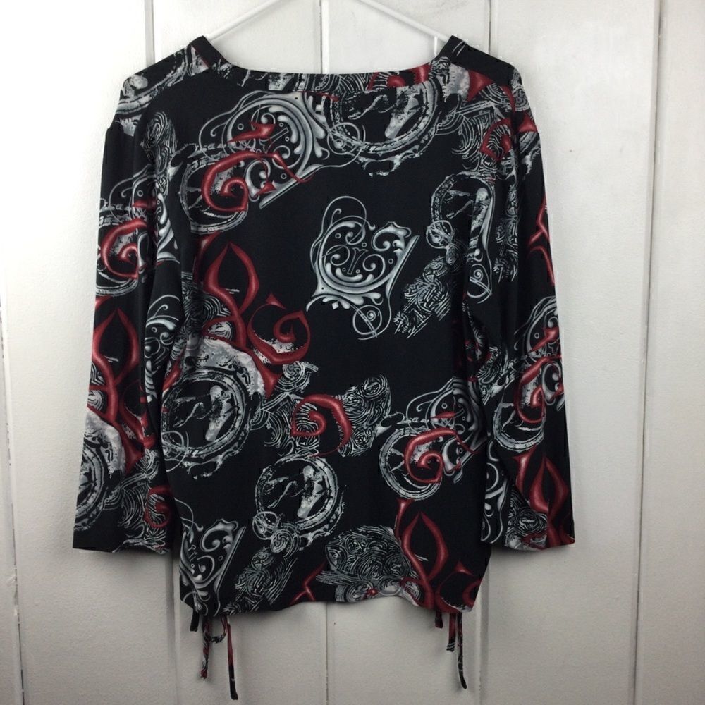 Kaktus Black‎ Graphic Jacket (M) & Matching Cinch Side Blouse (L), Vintage Set - Picture 14 of 14